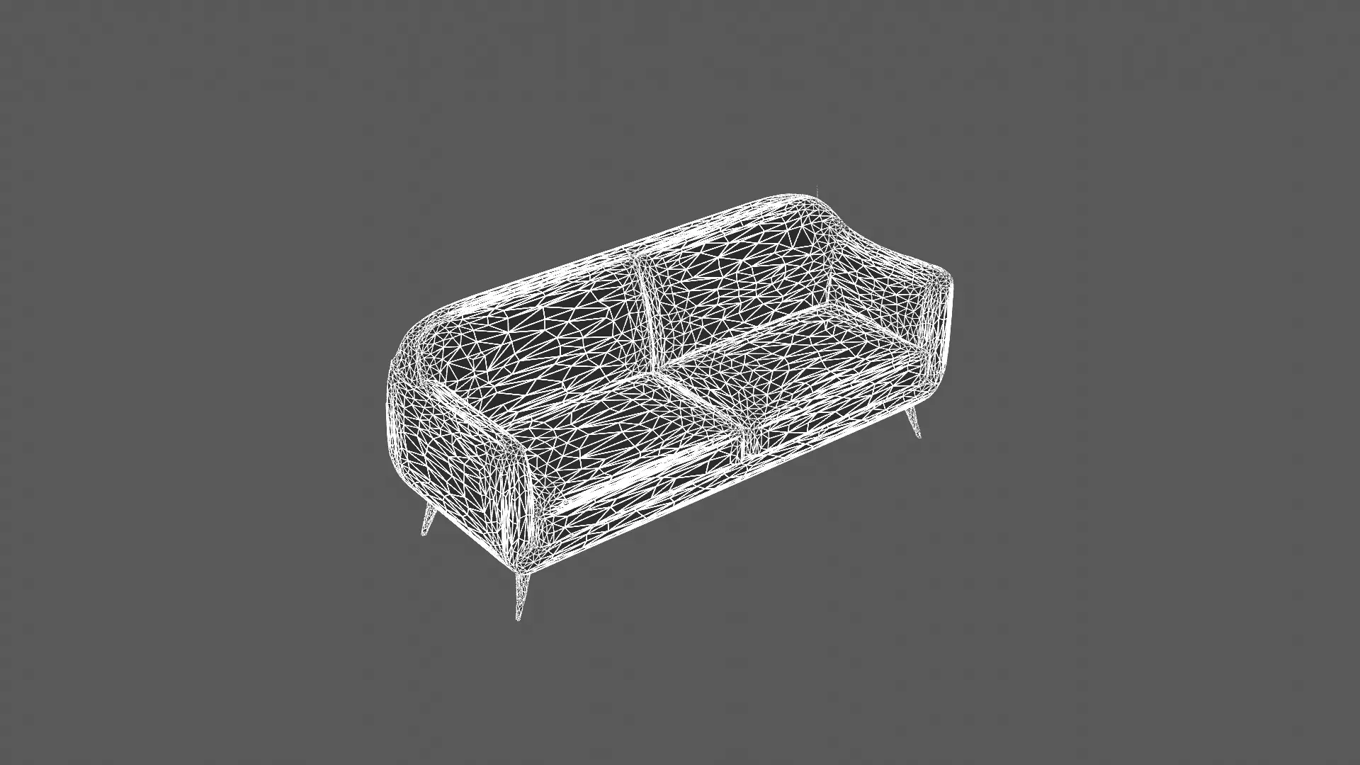 Modern Two-Tone Upholstered Sofa with Wooden Legs 3D model_5