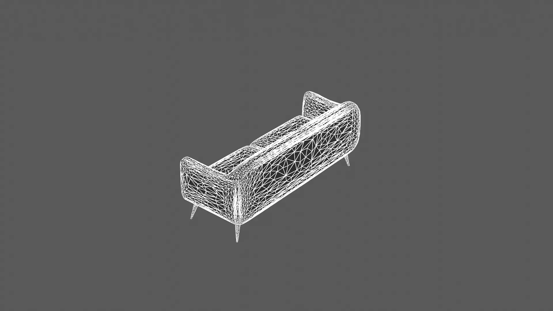 Modern Two-Tone Upholstered Sofa with Wooden Legs 3D model_8