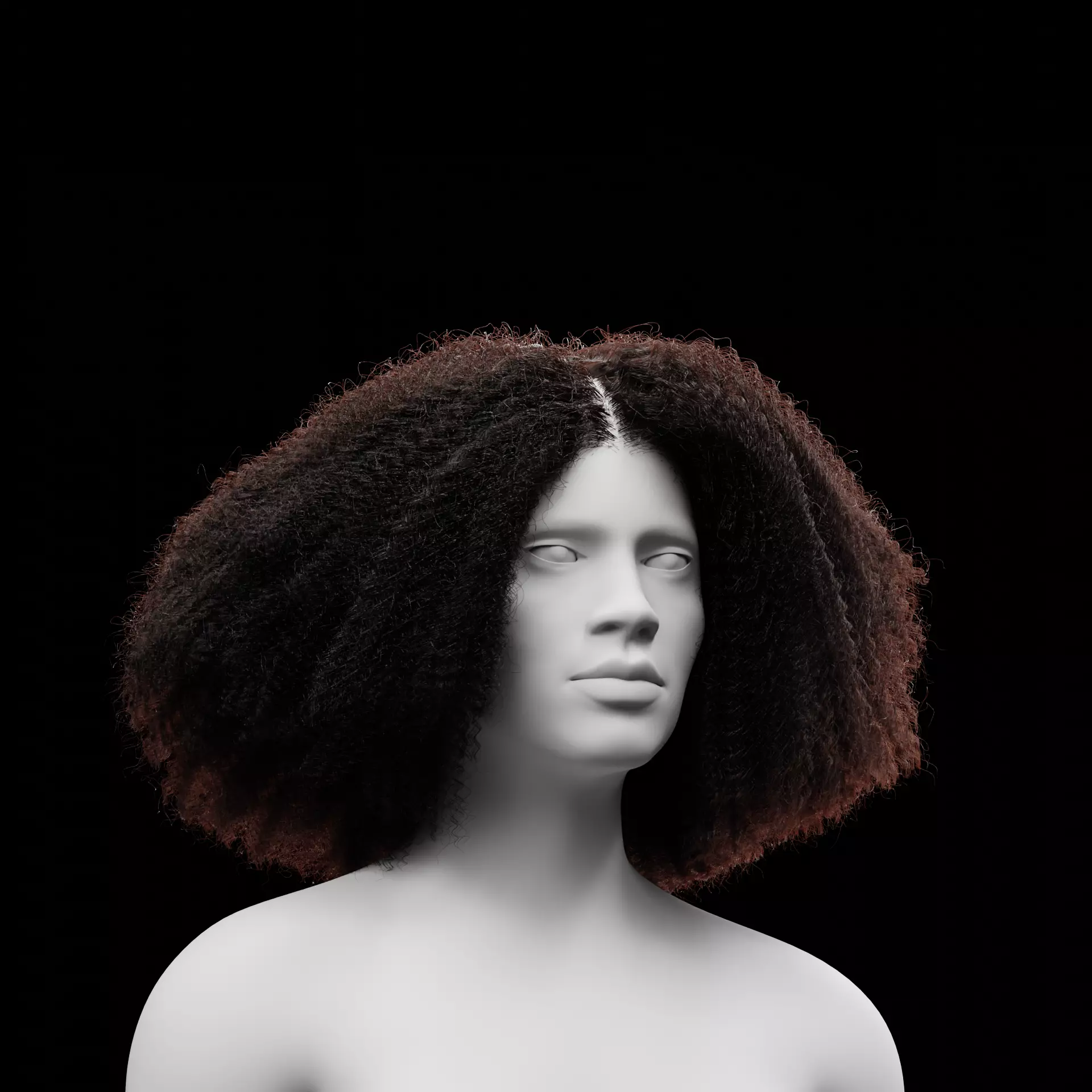 Middle Part Curls 3D model_9