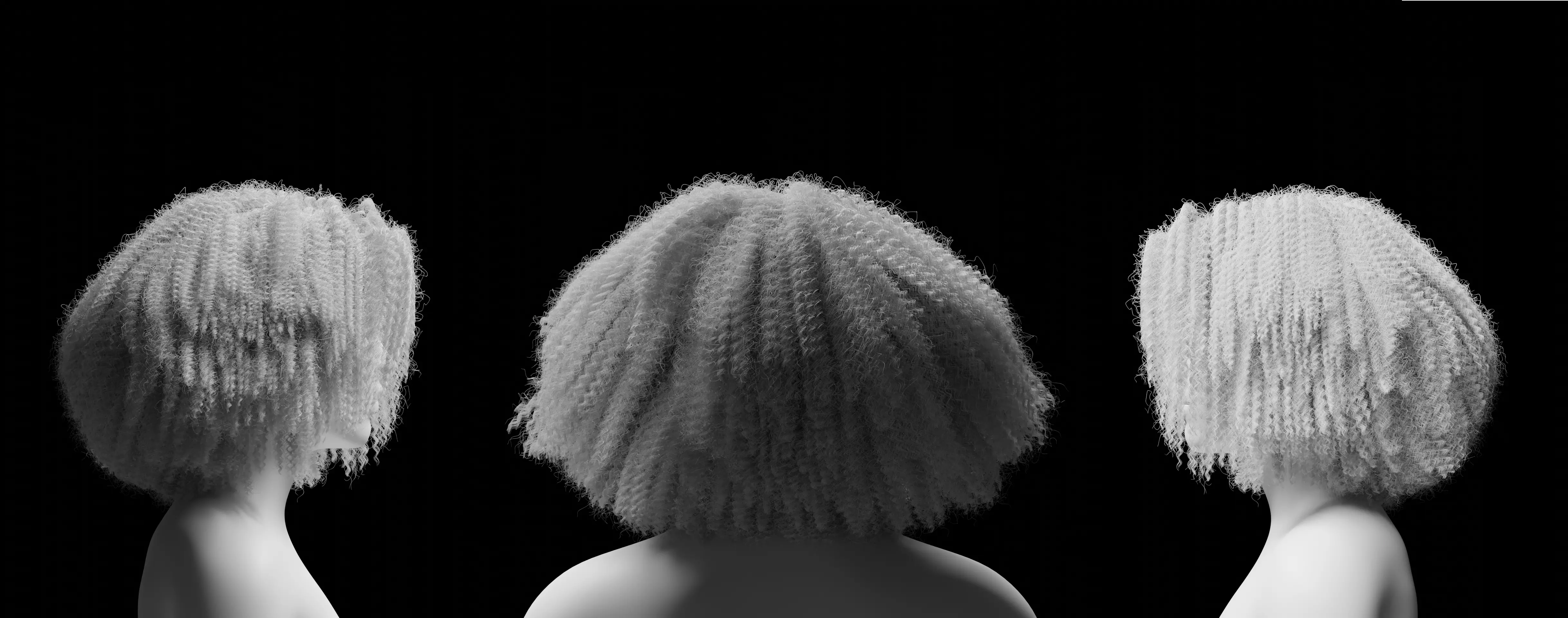 Middle Part Curls 3D model_27