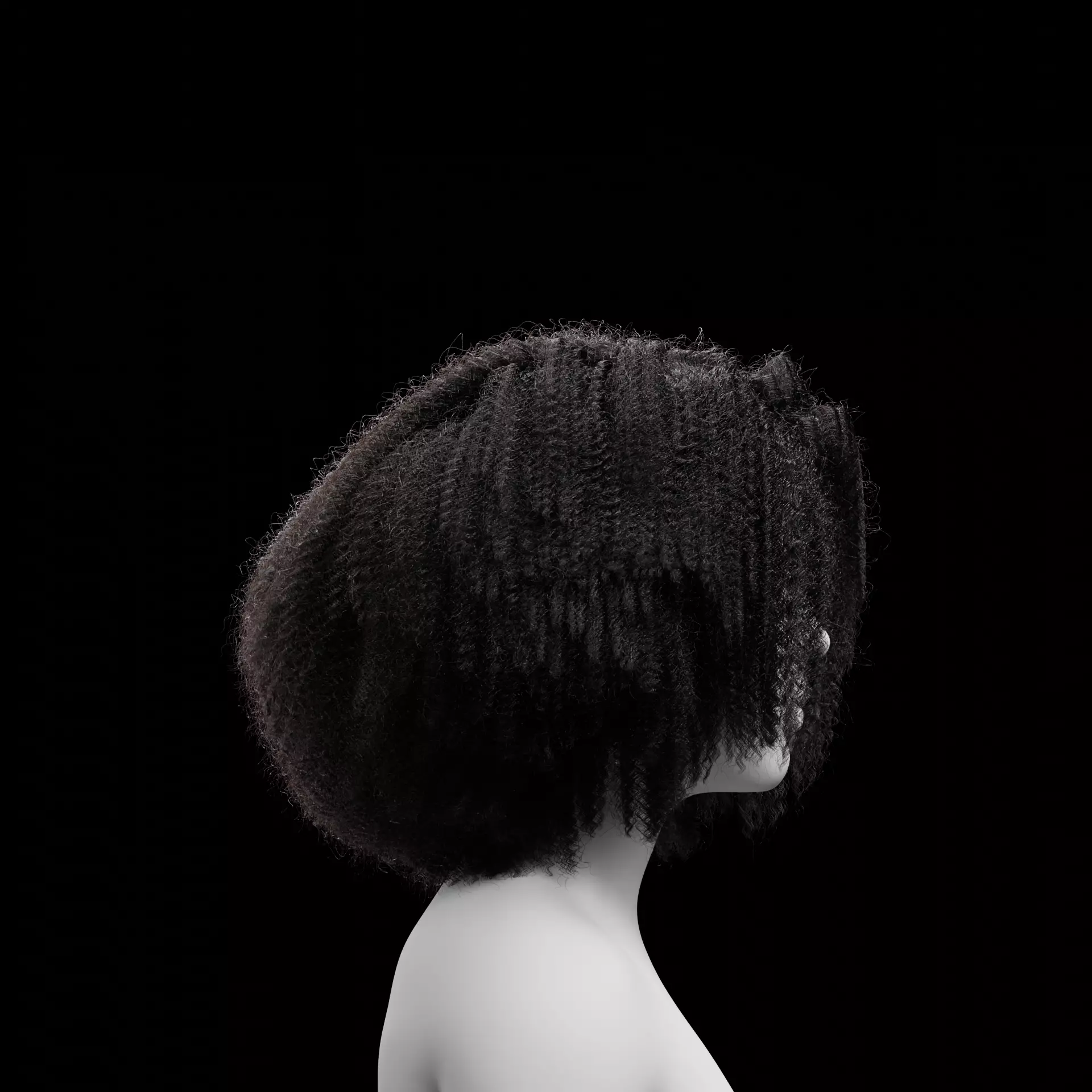 Middle Part Curls 3D model_12