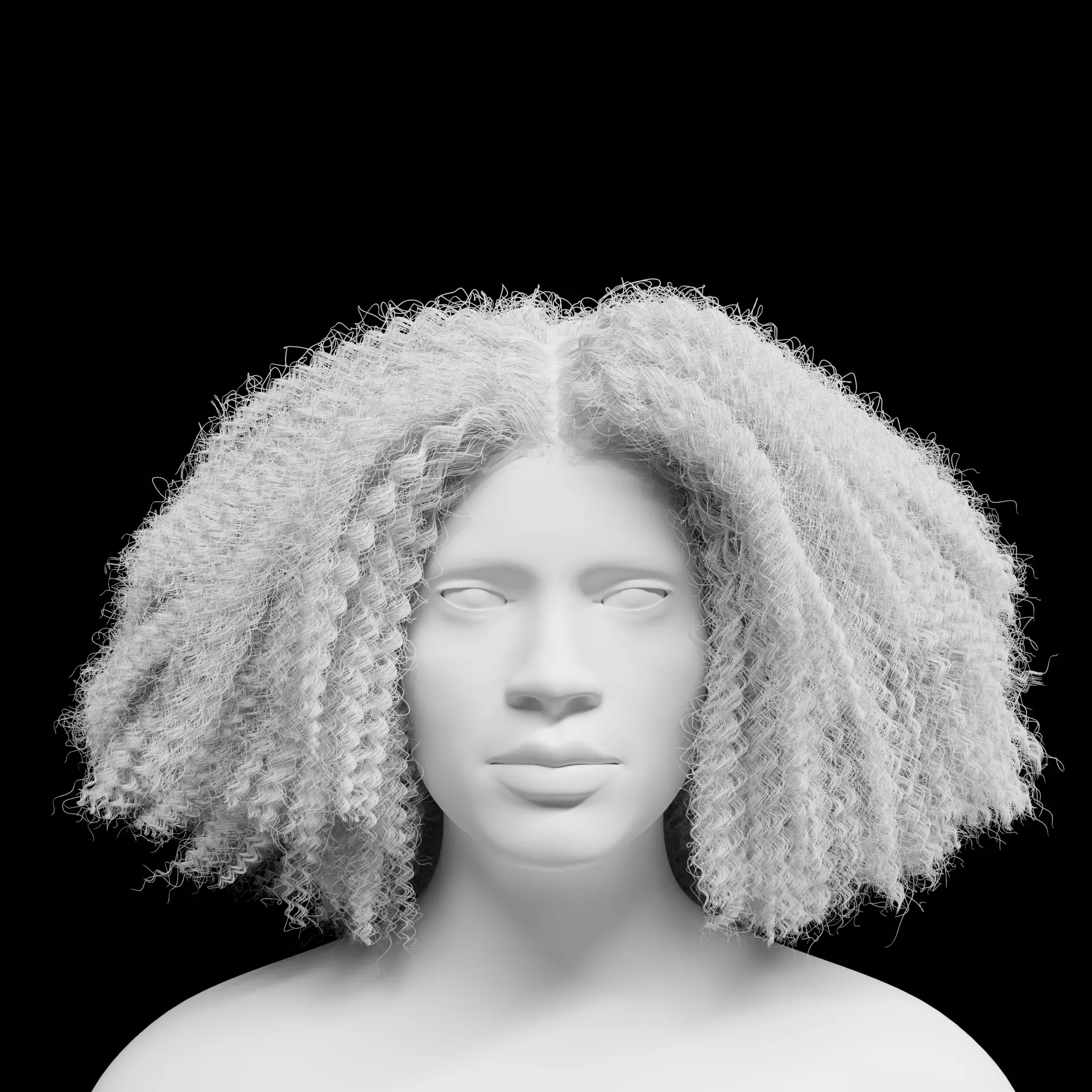 Middle Part Curls 3D model_6