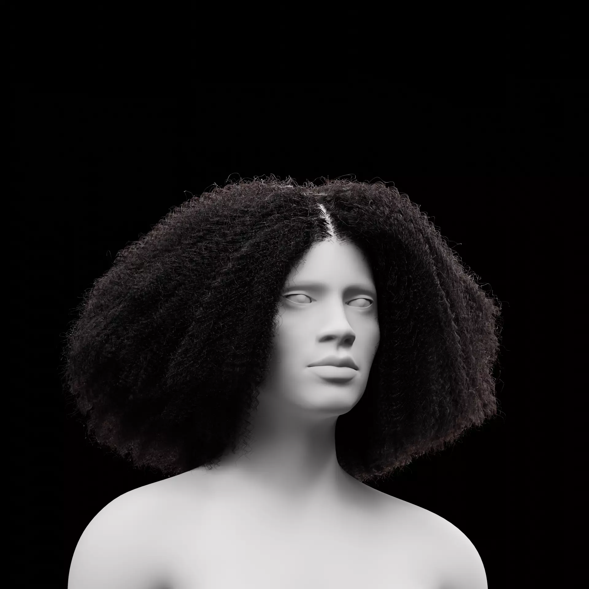 Middle Part Curls 3D model_10