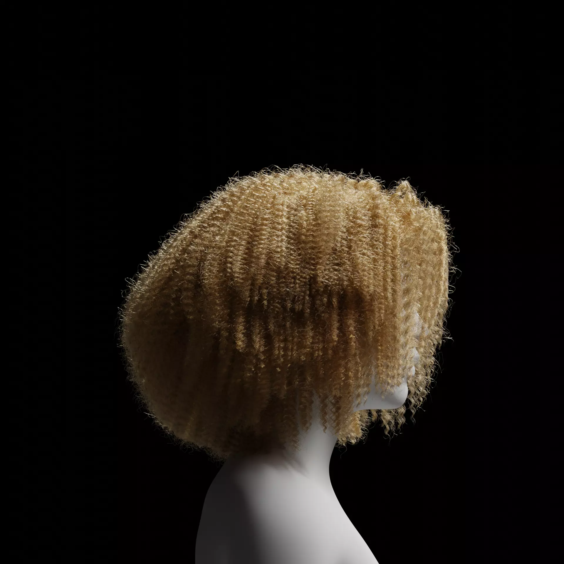 Middle Part Curls 3D model_13