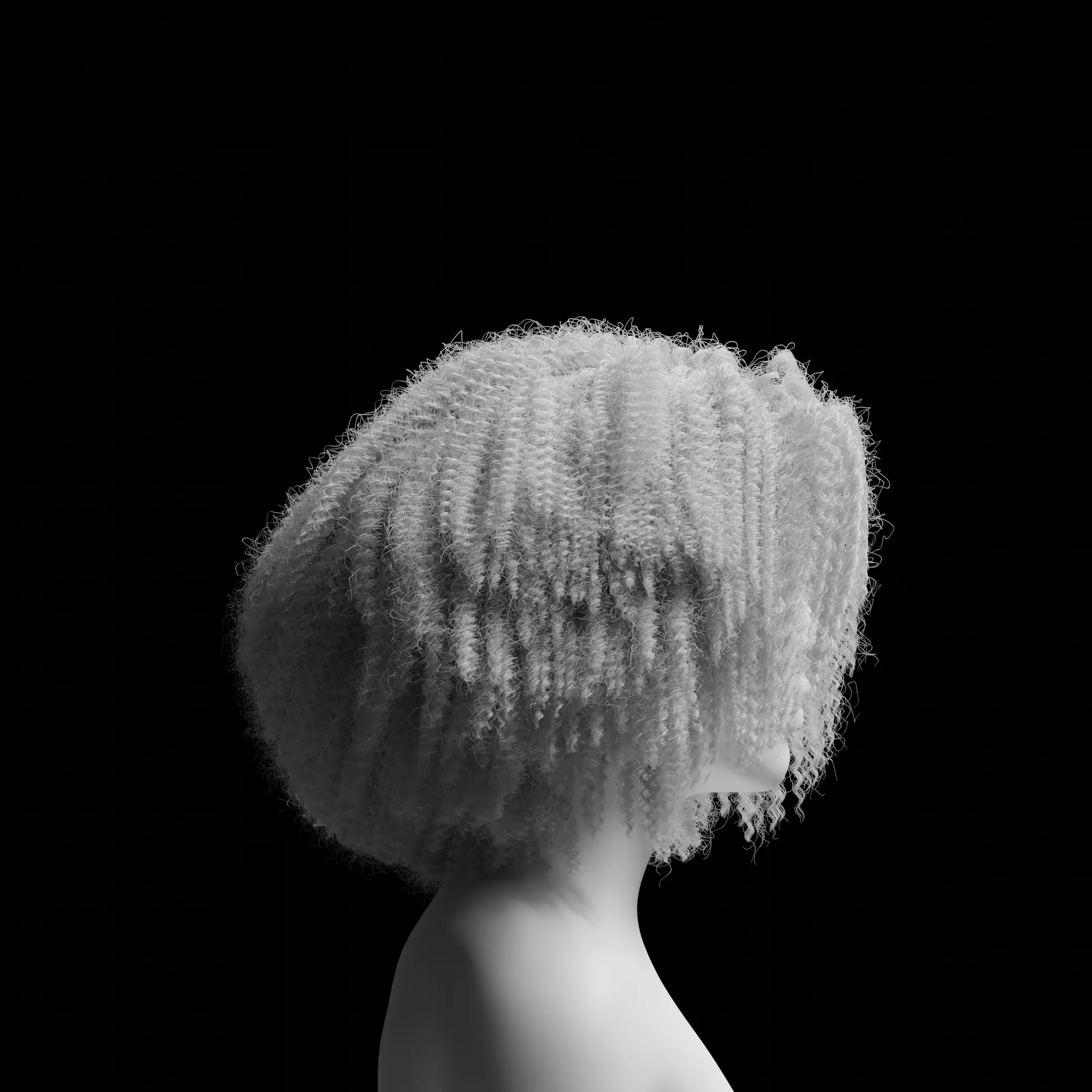 Middle Part Curls 3D model_14