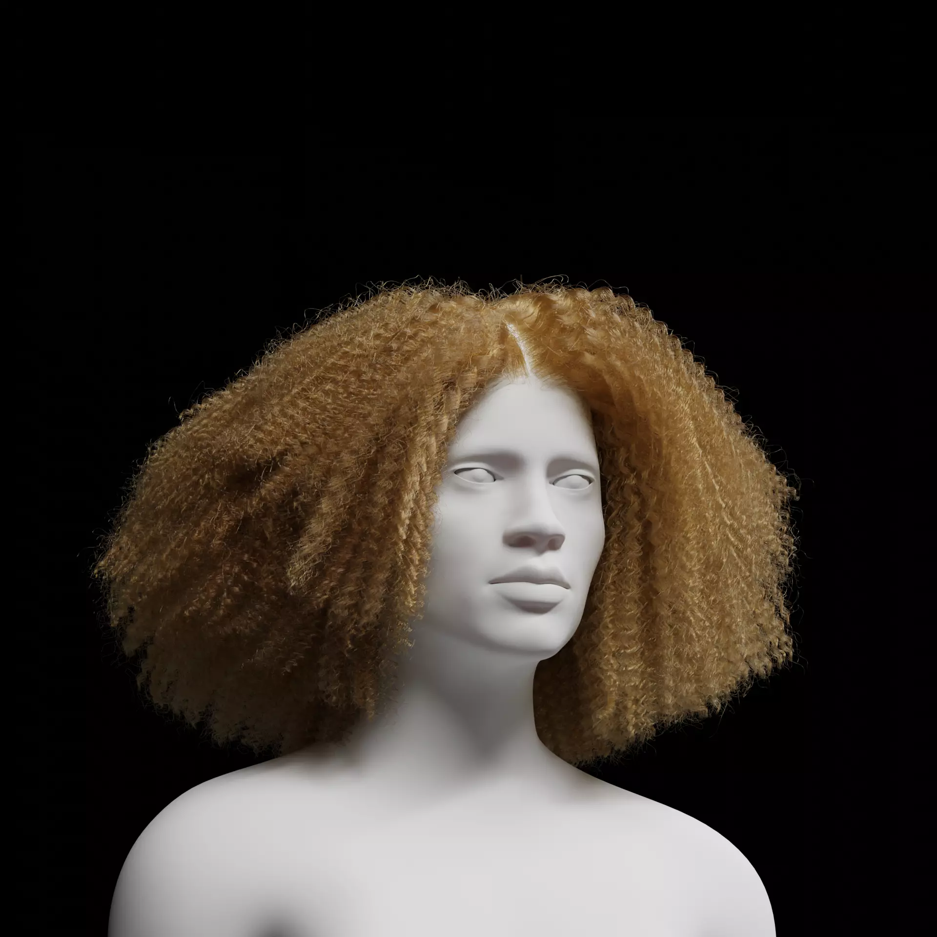Middle Part Curls 3D model_8