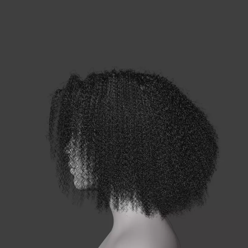 Middle Part Curls 3D model_26
