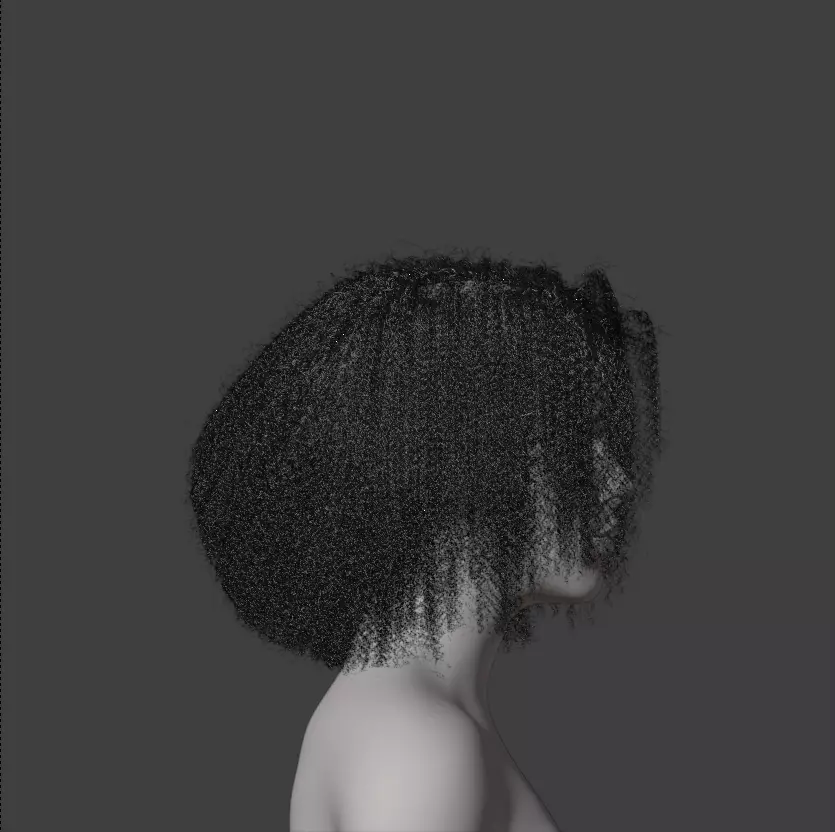 Middle Part Curls 3D model_15