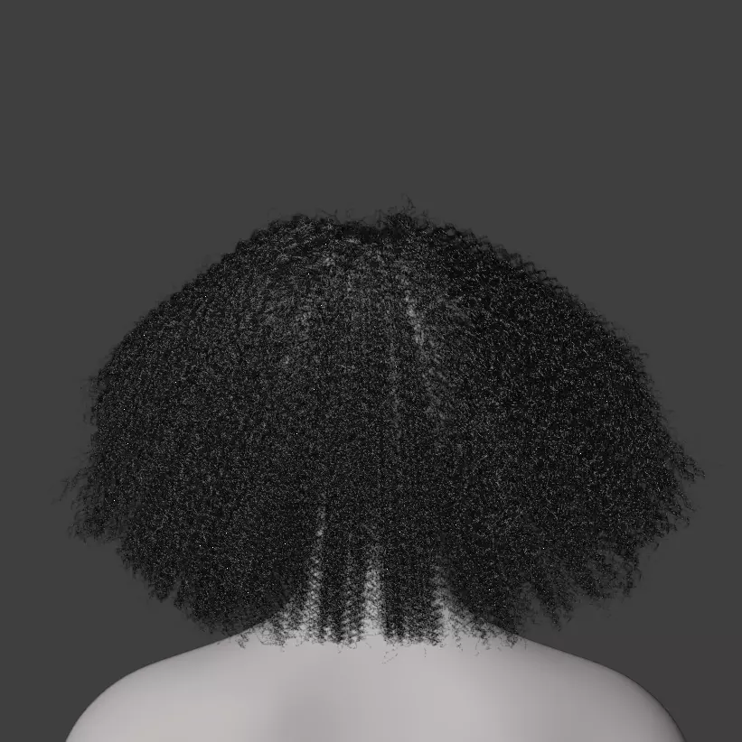 Middle Part Curls 3D model_21