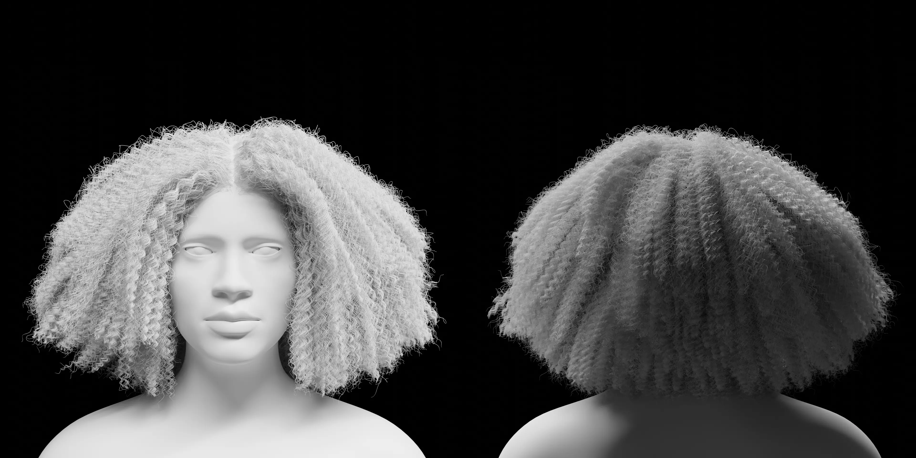 Middle Part Curls 3D model_28