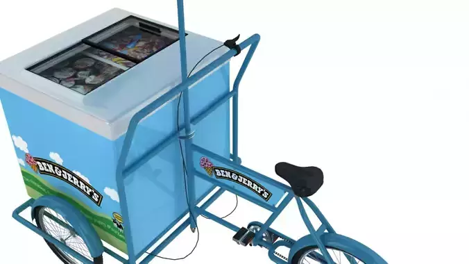 Ben and Jerry Ice Cream Cart 3D model 7