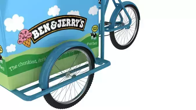 Ben and Jerry Ice Cream Cart 3D model 5