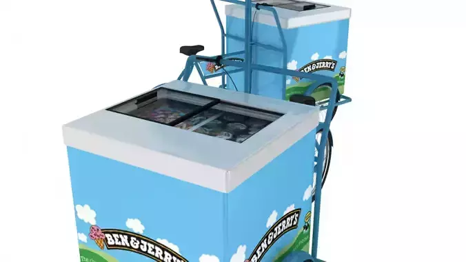 Ben and Jerry Ice Cream Cart 3D model 4