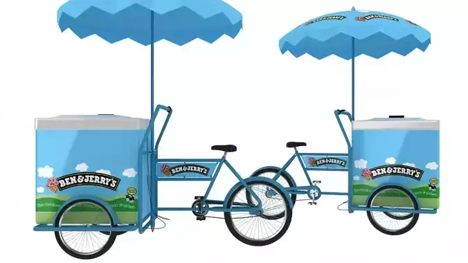 Ben and Jerry Ice Cream Cart 3D model 3