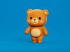 Cartoon Bear Chibi Kawaii Character  Animated Low-poly 3D model_1