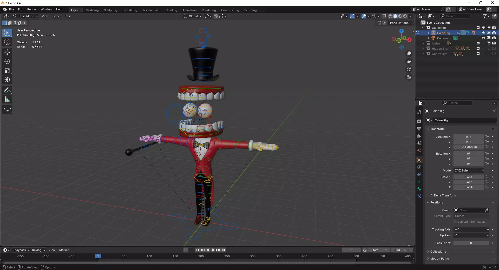 Caine - The Amazing Digital Circus Low-poly 3D model_12