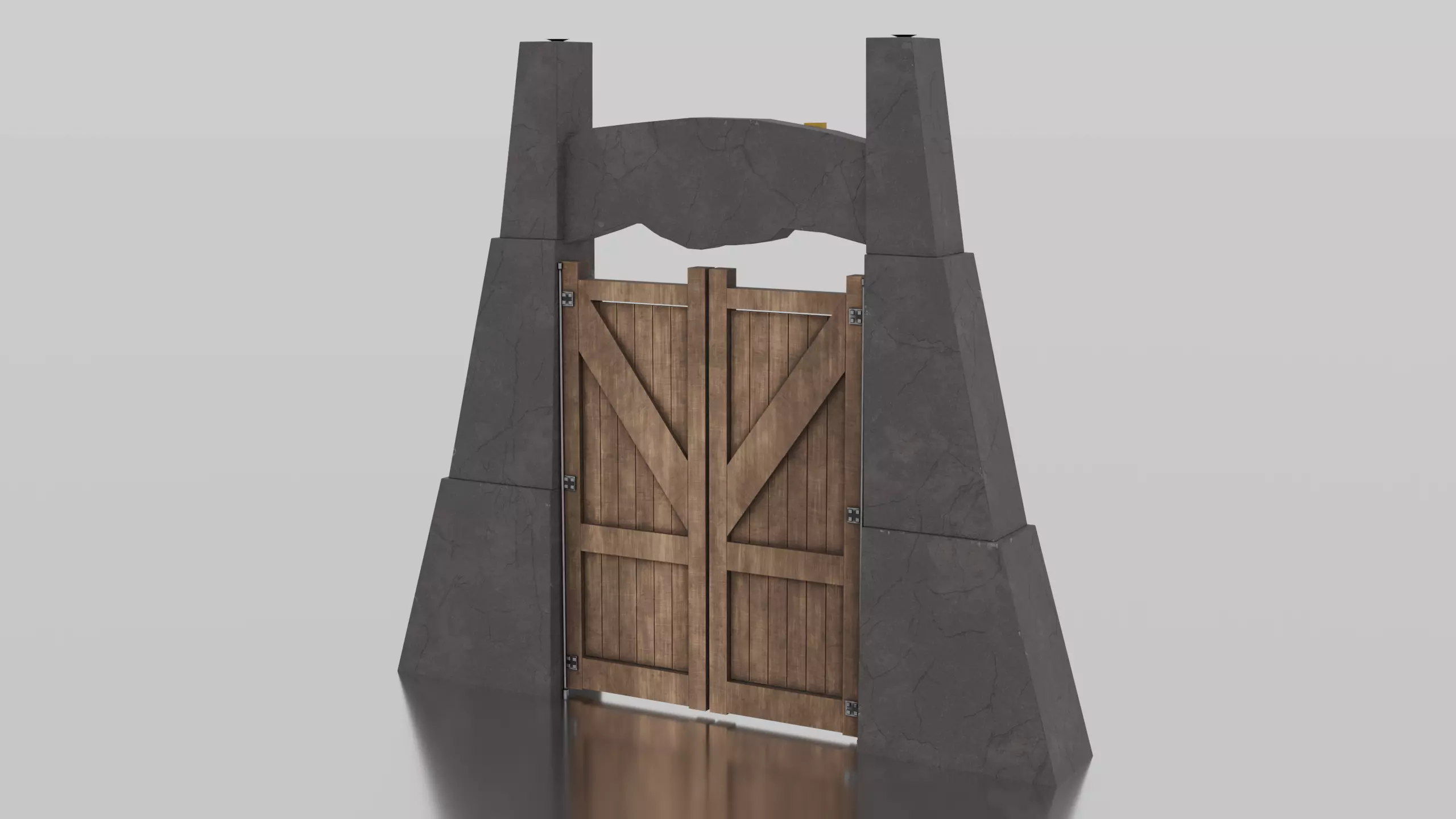 Jurassic Themed - Main Gate Low-poly 3D model_3