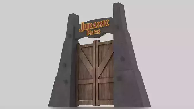 Jurassic Park Main Gate Film Accurate Low-poly 3D model