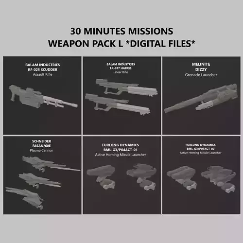 30 Minutes Missions Weapon Pack L Armored Core 6 3D print model