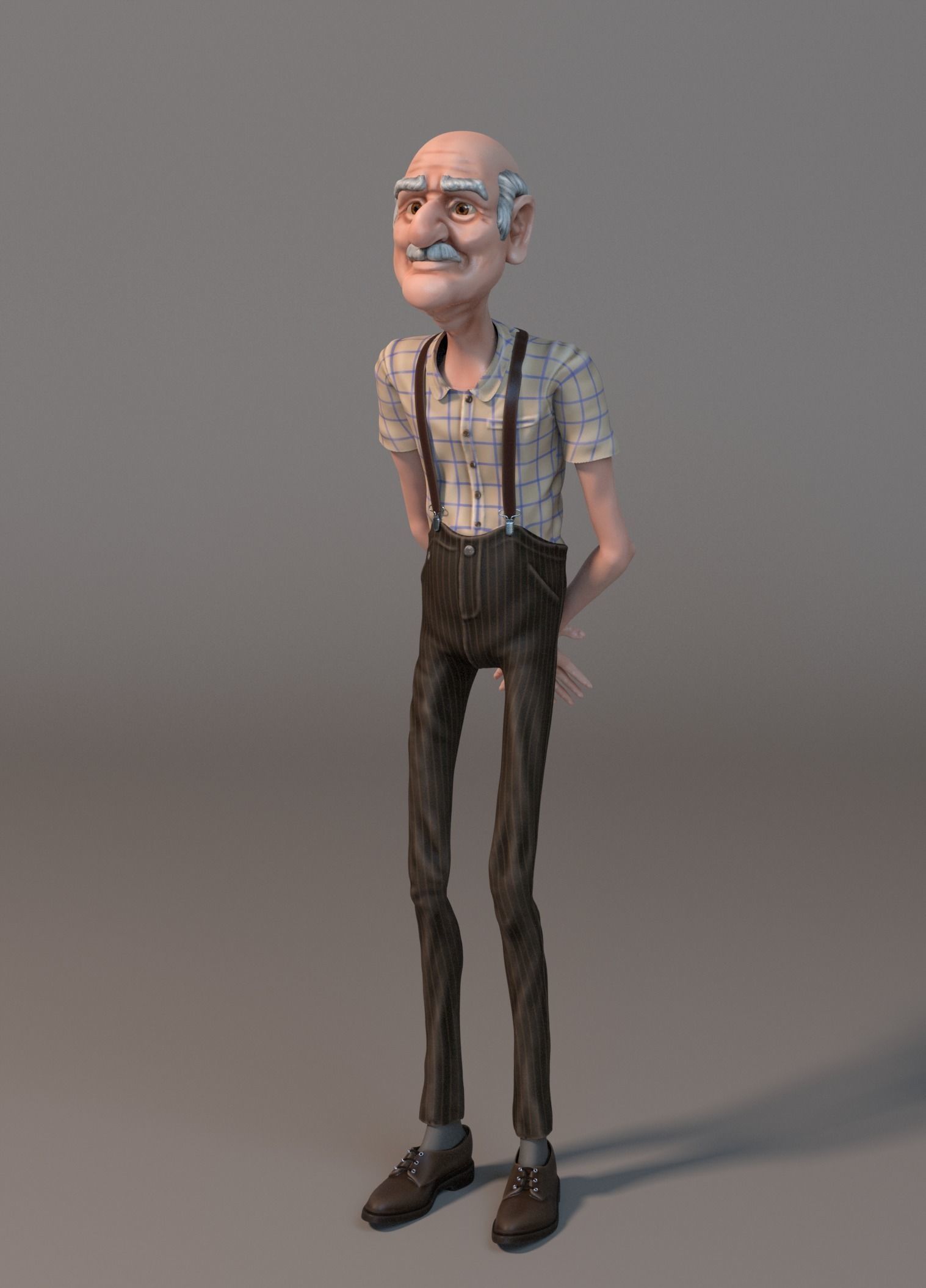 Old man Low-poly 3D model_2