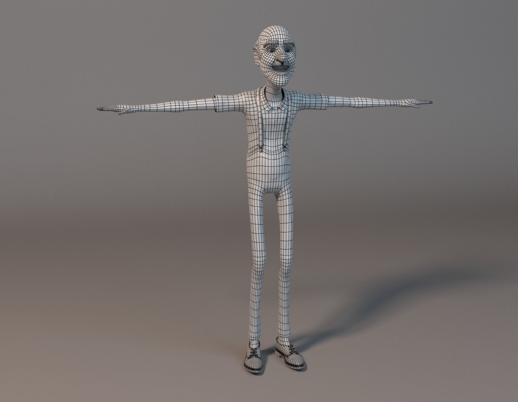 Old man Low-poly 3D model_4