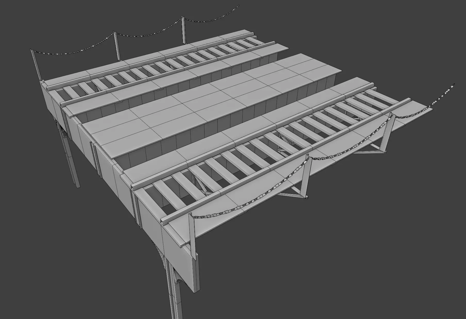 Elevated Train Tracks Low-poly 3D model_9