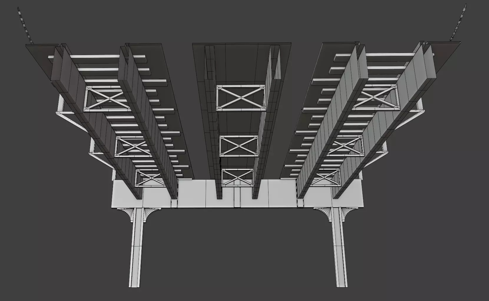 Elevated Train Tracks Low-poly 3D model_8
