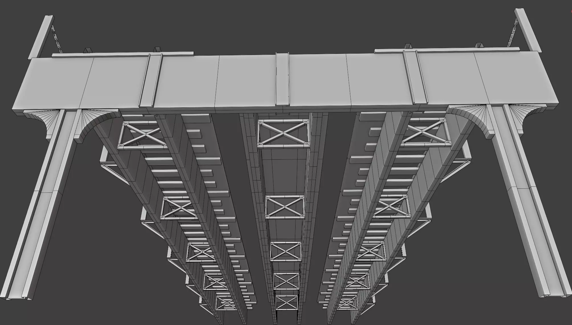 Elevated Train Tracks Low-poly 3D model_7