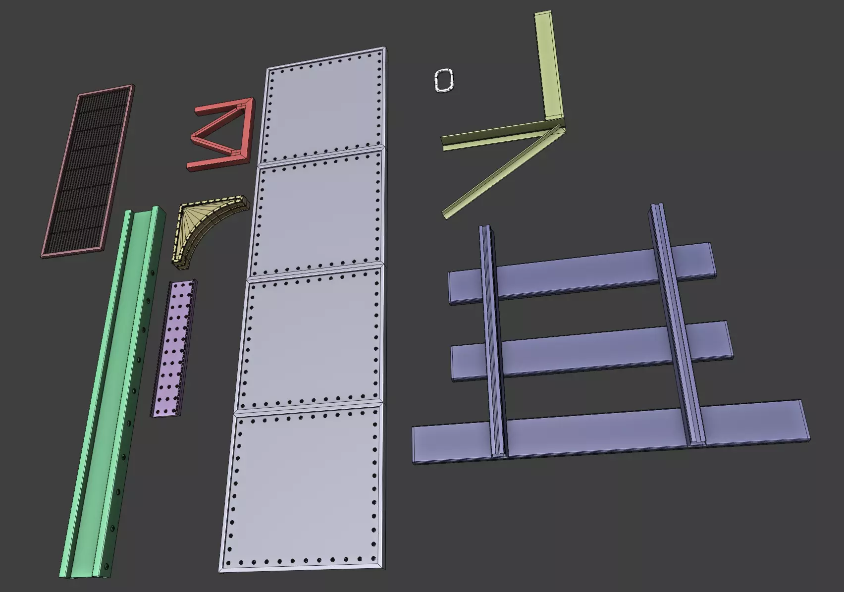 Elevated Train Tracks Low-poly 3D model_5