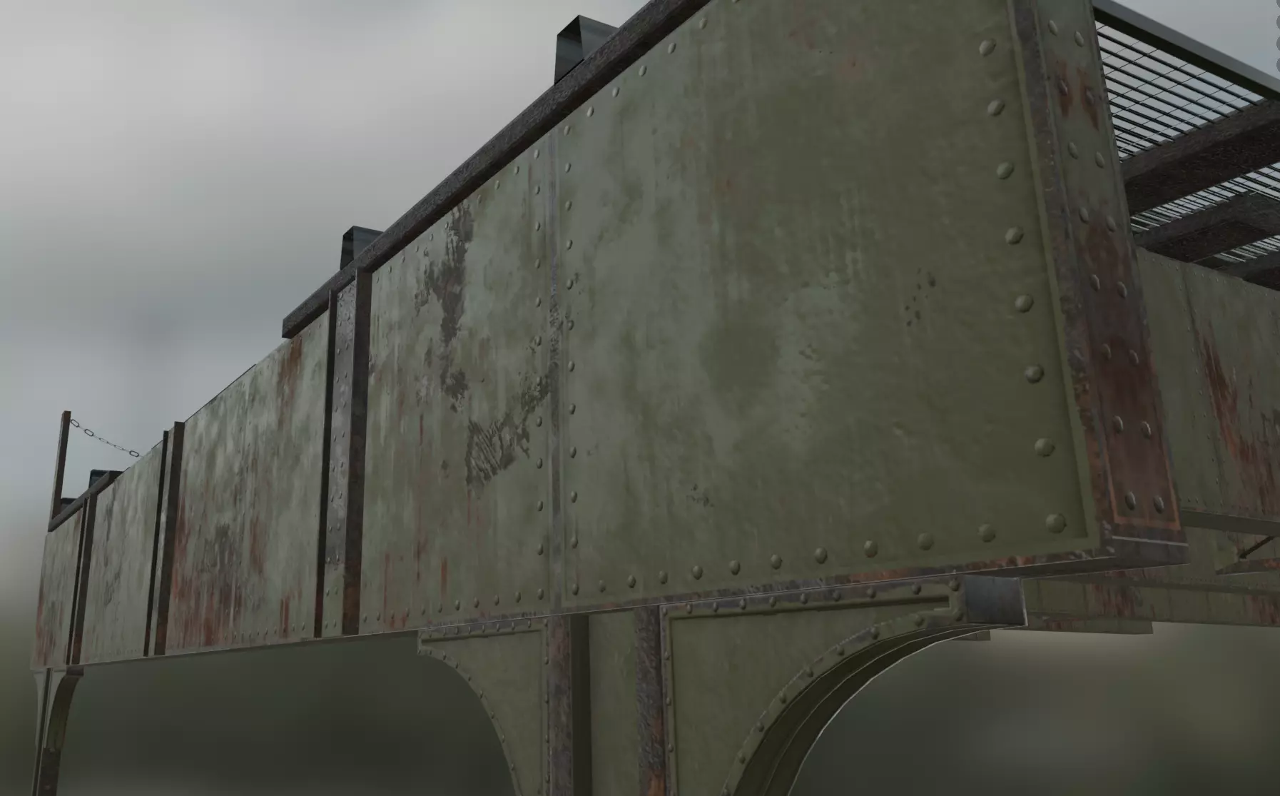 Elevated Train Tracks Low-poly 3D model_3