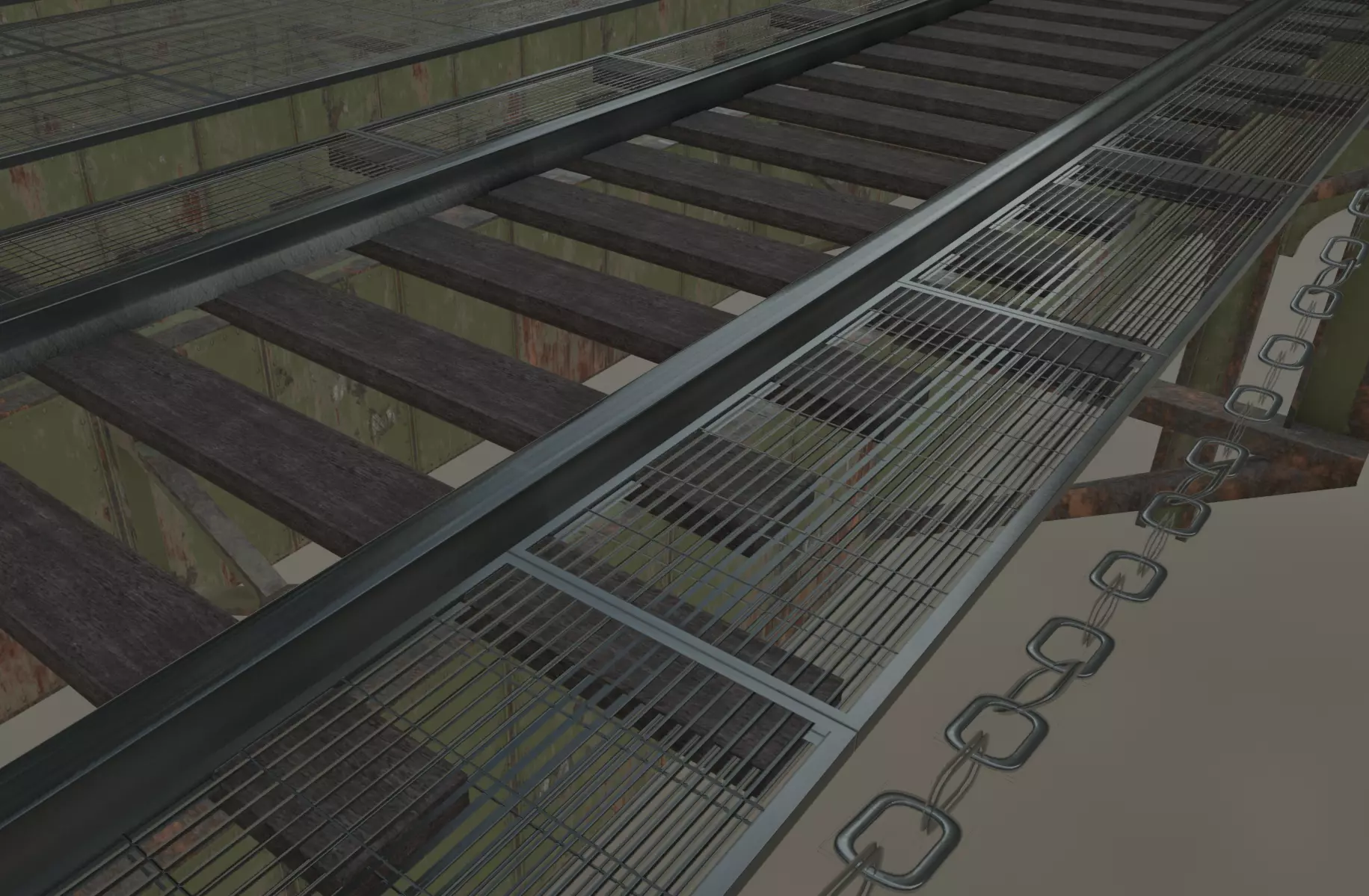 Elevated Train Tracks Low-poly 3D model_2