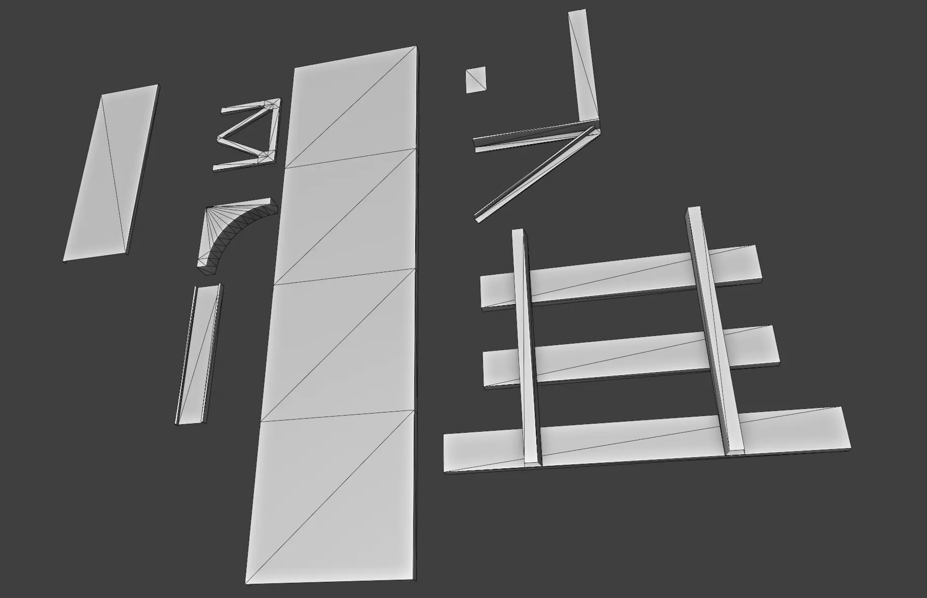 Elevated Train Tracks Low-poly 3D model_6