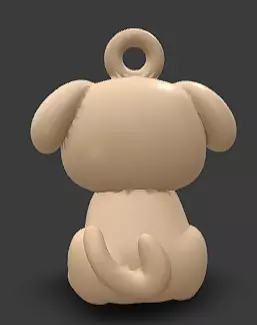 Dog key chain 3D print model_1