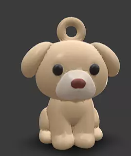 Dog key chain 3D print model_0