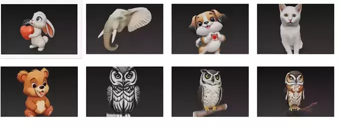 Adorable and Realistic Animal Sculpture Collection 