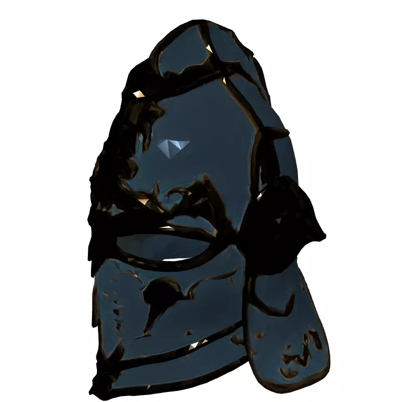 Ornate Fantasy Knight Helmet Low-poly 3D model_2