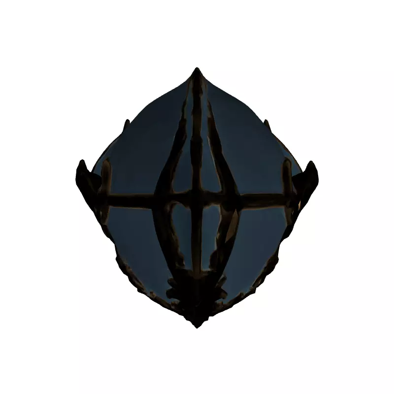 Ornate Fantasy Knight Helmet Low-poly 3D model_8