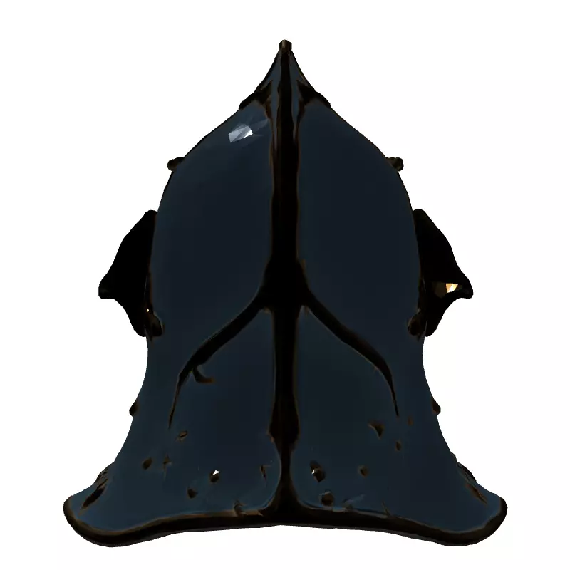 Ornate Fantasy Knight Helmet Low-poly 3D model_7