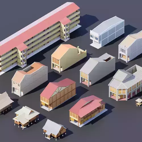 Malaysia Asia Building Collection Realistic 3D Architecture Pack 6