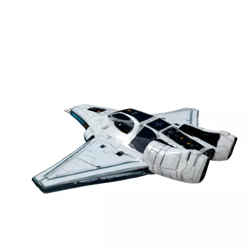 SciFi Starship Interceptor MKI Low-poly 3D model_5