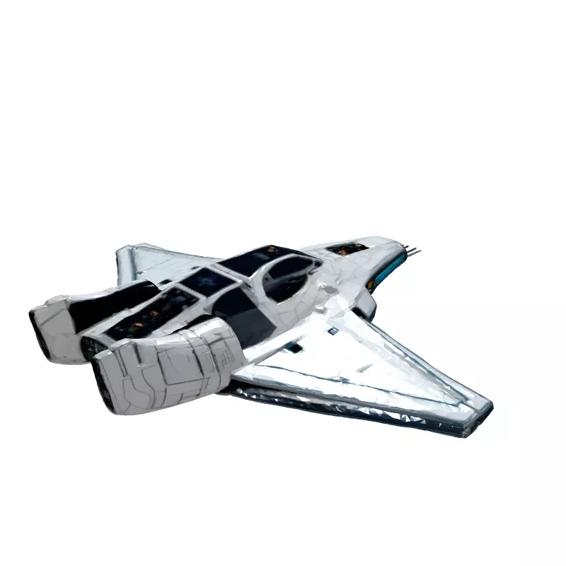 SciFi Starship Interceptor MKI Low-poly 3D model_6