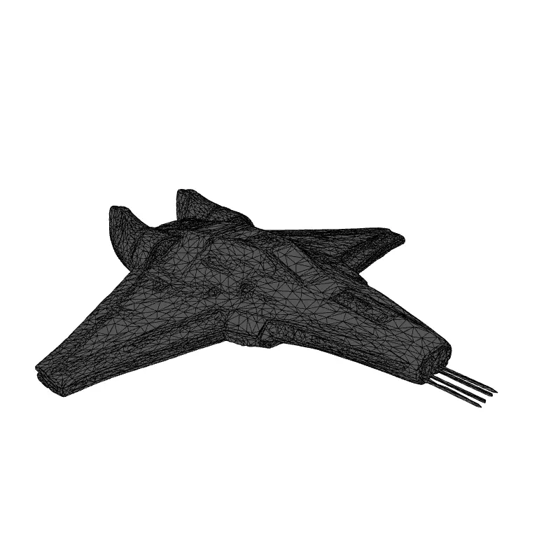 SciFi Starship Interceptor MKI Low-poly 3D model_1