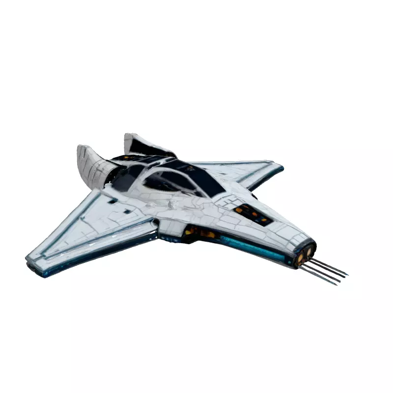 SciFi Starship Interceptor MKI Low-poly 3D model_3