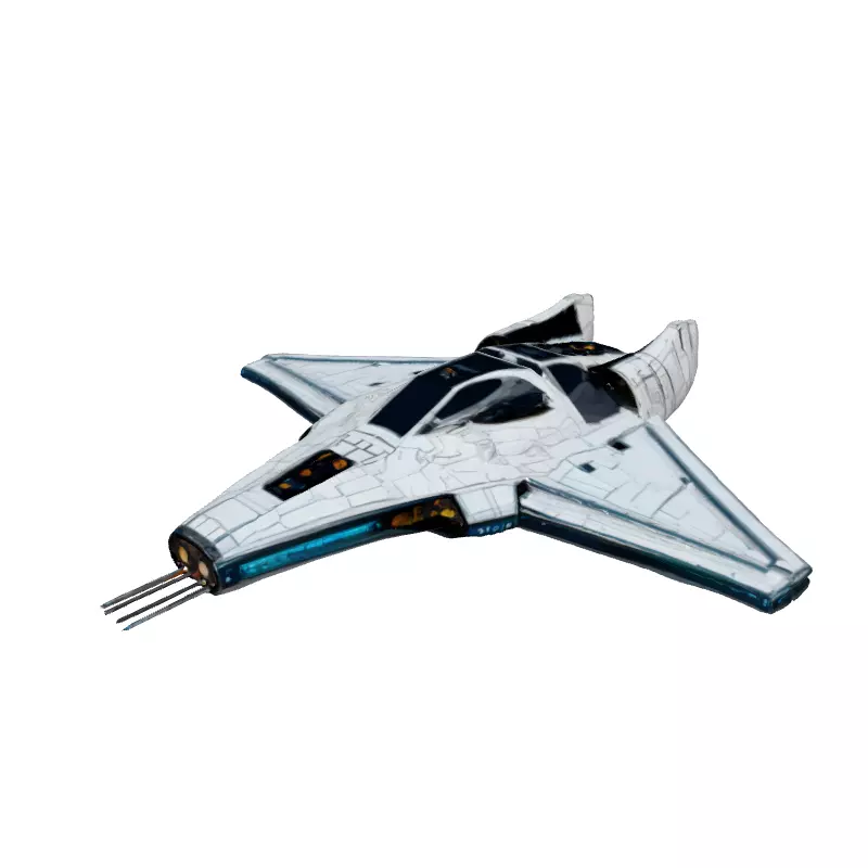 SciFi Starship Interceptor MKI Low-poly 3D model_2