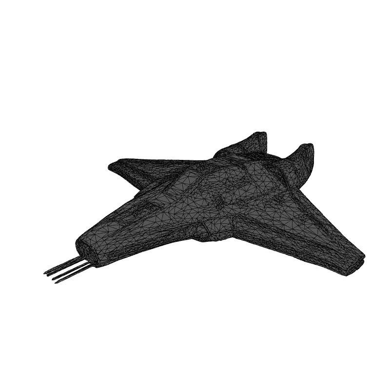 SciFi Starship Interceptor MKI Low-poly 3D model_9