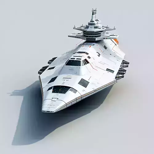 SciFi Cruiser Interstellar Warship Model Low-poly 3D model