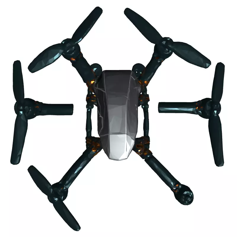 Realistic Quadcopter Drone 3D Model Low-poly 3D model_8