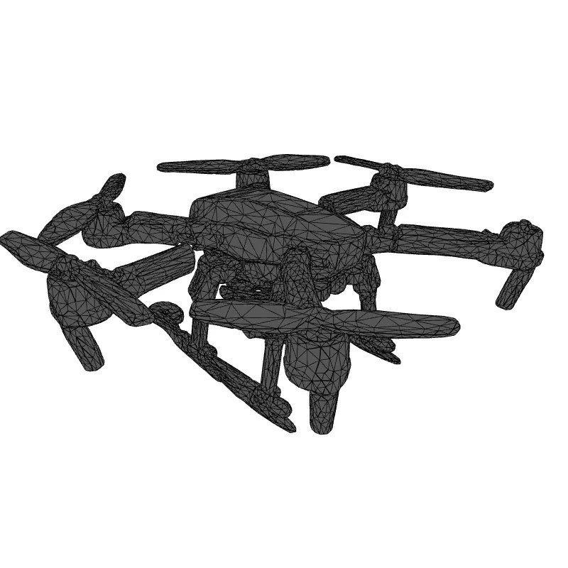 Realistic Quadcopter Drone 3D Model Low-poly 3D model_1
