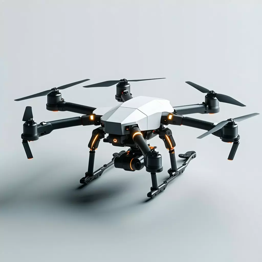 Realistic Quadcopter Drone 3D Model Low-poly 3D model_0