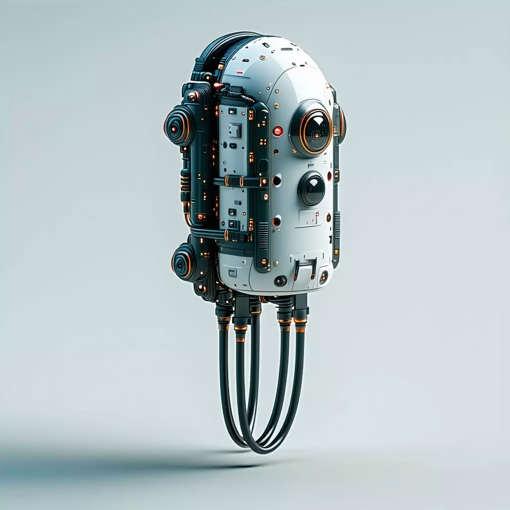 SciFi Floating Robot Drone 3D Model Low-poly 3D model_0